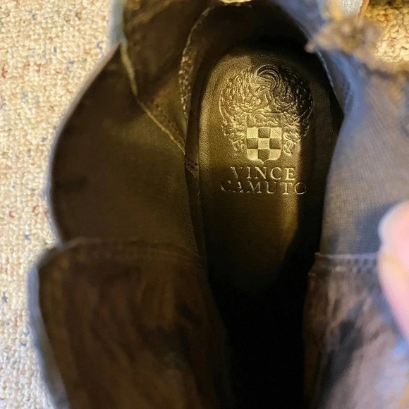 Vince Camuto Brown Sued Leather Upper Wedge High Heels Boots Women Size 7M/37 - Picture 5 of 6